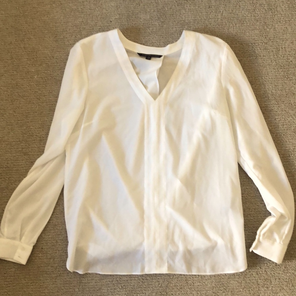 Off white crepe back blouse